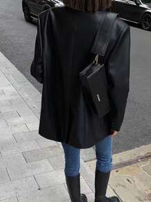 Nueva chaqueta blazer negro, holgada, retro y clásica para mujer. Prenda de vestir urbana, adecuada para otoño e invierno. Este blazer de alta calidad presenta un diseño de solapa pico, emanando un aire de lujo. Es un artículo muy versátil y personalizado, apropiado para diversas ocasiones importantes como fiestas, escenarios, citas, bodas y otros eventos. Festival de mujeres