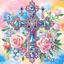 1pc DIY Fantasy Floral Pattern Diamond Painting Kit With Unique Diamonds, Crystal Canvas Wall Art, Suitable For Home Decor Or Unique Birthday Gift