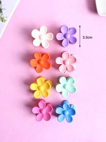 8/16pcs Candy Color Matte Flower Hair Clips, Suitable For Holiday, Party, Gathering, Outdoor Wear