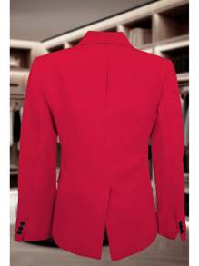 SACO LISO CON SOLAPA A UN BOTON - Rojo - Ver 3