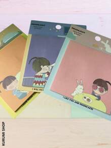 Set Of 3 Packs Of Multicoloured Sticky Notes With Figures. Each Pack Of Notes Contains 30 Sticky Notes, Ideal For Use In The Office Or For Reminders At Home. You Will Receive 3 Packs Of Sticky Notes In Random Colours And Designs. - Multicolor - View 2