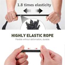LOTANK 30cm-210cm Heavy Duty Elastic Rope Tie Down Strap, Kayaking Cycling Luggage Packing Rope, Outdoor Camping Accessory - Black - View 3