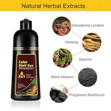 Dark Brown Hair Color Shampoo For Gray Hair 500ML Instant Hair Dye Shampoo For Men & Women-3 In 1 Color Shampoo+Natural Black Hair Color Shampoo For Gray Coverage+True Sons Hair Dye Foam For Men, 3 In 1 Herbal Hair Shampoo For Women And Men, 500ML - 深棕色 - 查看 3