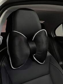 1 件装汽车头枕可爱蝴蝶结夏季冰丝头枕汽车颈枕