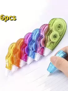 6pcs Easy-Glide Correction Tape - Instant Error Fix, Ideal For Students & Office Use