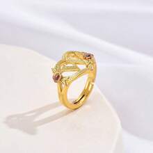 1pc Stylish Adjustable Rings With Heart, Letter, Geometric Pattern Design, Fashion Accessories, Ideal Gift
