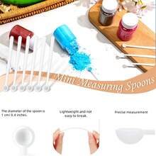 0.005 Oz/0.15ml Mini Plastic Powder Scoop, Mixed Shapes, Resin Mixing Stir Stick, Jewelry Making Glitter Powder Measuring Tool - Multicolor - View 4