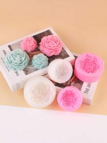 1 件 3D 牡丹香薰蜡烛硅胶模具、石膏、手工皂玫瑰 DIY 石膏工艺工具 - 白色 - 查看 5