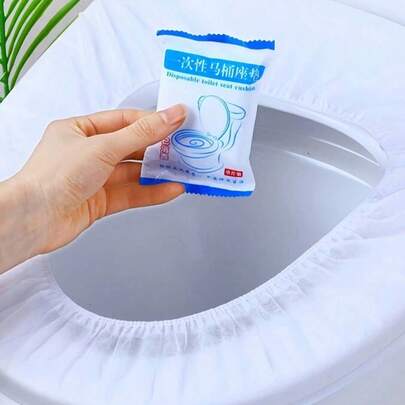 200片装马桶垫，可冲散纸质马桶垫，旅行必备配件，可溶解纸质马桶垫，适用于飞机、旅行、公共卫生间和露营，可快速分解，轻便卫生，卫生间用品，卫生间配件，旅行配件