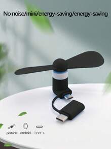1 件 Type-C+Android 接口便携式迷你手机风扇，兼容 Type-C 和 Android 接口设备，如智能手机和平板电脑，适用于夏季假期便携式风扇 - 玫紅色 - 查看 14