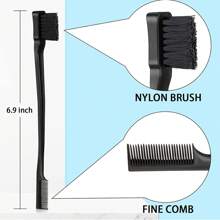 Ensemble de 6 peignes de coiffure - Comprend une brosse à queue de rat et une brosse noire lisse. Outils de coiffure pour barbier pour tous types de cheveux, brosse à cheveux, peigne, accessoires et produits capillaires pour salon de beauté, essentiels de voyage
