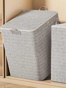 1 PIEZA Caja de almacenamiento de ropa portátil y eficiente de gran capacidad con tapas, cajas de almacenamiento de tela con tapas con cremallera y asas, organizadores de armario para ropa, juguetes, libros, resistente y ahorra espacio, decoración moderna para el hogar, cubos de almacenamiento plegables para estantería, sala de estar, dormitorio.