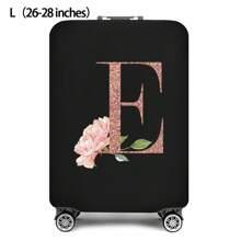 Initial Name A To Z Rose Gold Letter Luggage Cover Stretch Fabric Suitcase Protector Baggage Dust Case Cover Suitable For 18-32 Inch Suitcase Case Travel Organizer Luggage Protector Bag For School School Accessories School Stuff - Black - View 61