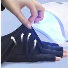QPRETTY DU 2 A Set Of Nail Gloves UV, Black, Sun And Radiation Protection, Black Hand Cover To Protect Dew Finger Light To Do Nails