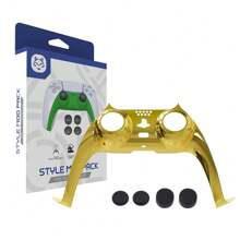 Juego TOPWOLF 5 en 1: Cubierta protectora del controlador de juego, que incluye cubiertas decorativas de repuesto para el frente y el mango central, y 4 tapas para los joysticks, compatible con 5 accesorios de juego, fabricado en material ABS, molde auténtico (controlador no incluido) - Juego de fundas 5 en 1 para PS5 - Ver 21