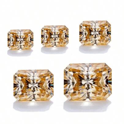 [1CT 5x7mm] 1 szt./2 szt./5 szt. Hurtowa Moissanite Radiant Cut VVS1 Clarity D Kolor Czarny/Szampański Kolor Kamienie szlachetne do wyrobu biżuterii i osadzania diamentów