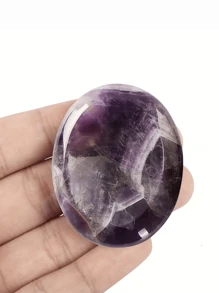 QYDCX Natural Amethyst Thumb Worry Stone - Anxiety Relief Pocket Crystal For Stress & Sleep, Chakra Healing Gift With Polished Energy Balance, Meditation Office Desk Decor, Acupressure Therapy Tool