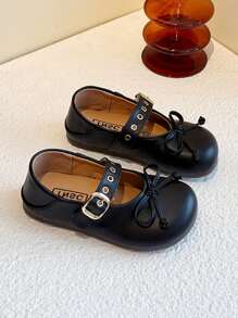 1 Pair Fashionable Simple Cute Bow Flats For Girls