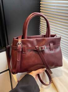 Bolso de hombro de moda de unicolor de PU para mujer, versátil y ligero de gran capacidad, bolso cruzado, diseño bonito y simple, estilo oficinista elegante, adecuado para estudiantes universitarias, mujeres trabajadoras, oficina, campus, viajes de negocios, fiestas, viajes al aire libre y regalo de cumpleaños