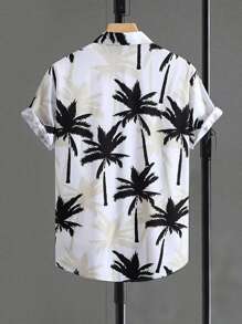 Camisa casual de hombre con estampado, estilo minimalista adecuado para el verano