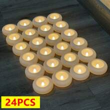 6 buc/12 buc/16 buc/24 buc lumânări LED plutitoare activate cu apă, lumânări plutitoare fără flacără impermeabile pentru decor romantic de nuntă, atmosferă de sărbătoare, Crăciun, lumânări electronice pentru exterior, felinare cu dorințe, lumânări LED