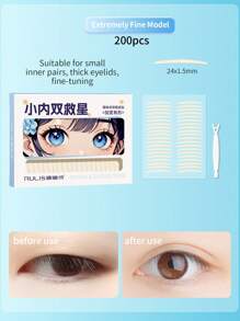 200片双眼皮贴，配1个涂抹工具，自然隐形双眼皮贴，提拉眼皮，超隐形仿生蜂窝设计，瞬间提拉眼部，适用于各种类型的单眼皮不对称，化妆，价格实惠，房间装饰，梳妆台，旅行，卧室，化妆配件，价格实惠，圣诞礼物，化妆品，化妆工具，便宜货，礼物，女士礼物，圣诞礼物 - 彩色 - 查看 9