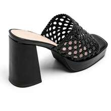 Summer Fashion Versatile Hollow High Heel Sandals - Black - View 4