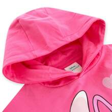 Lilo & Stitch Disney Lilo And Stitch Hoodie | Angel Girls' Longline Hoodie | Kids' Jumpers - Pink - View 6