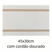 Kit 4/6/8 Placemat Set With Luxury Gold Cord 45x30cm - White - View 4