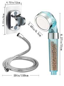 High Pressure Hand-Held Shower, ABS Plastic With Negative Ion Beads, Water-Saving Bathroom Spray, Bathroom Hardware, Bathroom Accessories, Enjoy The Luxury Bath Experience - Blue - View 4