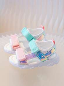 Baby/Toddler Boys/Girls Colorful Soft Sole Hook And Loop Beach Sandals - White - View 6