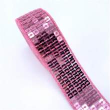 1卷2码25毫米亮片丝带蕾丝边亮片缝纫面料丝带适用于礼服头饰新娘婚礼配饰 - Pick colors - 查看 10