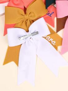 1pc Customize Bow Hair Clip For Girls Printed Name Personalized Name Hair Bows Cute Bowknot Hair Clip, Suitable For Daily Hair Decoration Gift For Kids Girls Hair Accessories - Custom Bow - View 5