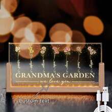 Personalized Grandmas Garden Birth Month Flower LED Night Light, Moms Garden Flower Light Up Sign, Mother's Day Gift For Grandma Mom Mama - Multicolor - View 2