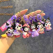 Sanrio Sanrio 1pc Kuromi Series Keychain Cute Anime Doll Key Chain Ring Bag Backpack Charm Car Key Pendant Women Daily Use Gift,Kuromi,Kuromi Stuff,Kuromi Keychain