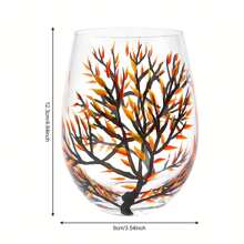 Seasons Tree Wine Glasses Hand Painted Wine Glass Fall Leaves Flower Seasons Colored Wine Glasses For Wine Cocktails Novelty Gift For Birthdays Weddings Valentine's Day