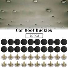 50 pièces Kit de boutons de réparation de pavillon de toit automobile, rivets pression universels pour fixation du toit de voiture, avec outil d'installation, convient à toutes les voitures - Multicolore - Voir 16