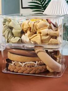 1pc Drawer Storage Box Desktop Storage Rack Bathroom Storage And Sorting Transparent Cosmetics Organizer Makeup Accessories Office Storage And Sorting Home Decoration Suitable For Makeup Brush Facial Mask Learning Stationery Office Gadgets Dresser Computer Desk Desk Bedroom Bedside Table - Clear - View 3