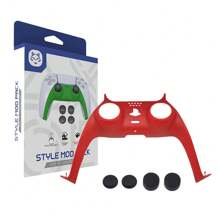 Juego TOPWOLF 5 en 1: Cubierta protectora del controlador de juego, que incluye cubiertas decorativas de repuesto para el frente y el mango central, y 4 tapas para los joysticks, compatible con 5 accesorios de juego, fabricado en material ABS, molde auténtico (controlador no incluido) - Juego de fundas 5 en 1 para PS5 - Ver 13