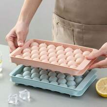 Ice Cube Tray, Round Ice Ball Maker With Lid, Home Refrigerator Freezer Ice Cubes, Magic Blue/Pink Color - Multicolor - View 9