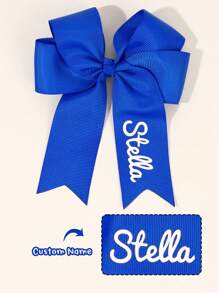 1 pieza Pinza de pelo con lazo personalizada para niñas, lazo de animadora con nombre impreso, lazos de pelo personalizados para porristas, pinza de pelo con moño adorable, adecuada para decoración diaria del cabello, regalo para niñas, multifuncional, ornamental, letra, elegante, moderna, colorida, adorable, casual, personalizada, única, regalo ideal para él, regalo ideal para ella