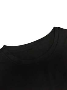 Men's Los Angeles T-Shirt Side Detail Phrase Driven By Challenges 100% Cotton Shirt Fashion Streetwear Premium Mesh - màu đen - Xem 3