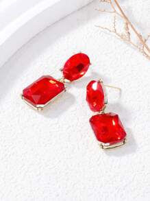 juran 1 par de aretes de cristal de vidrio con diseño geométrico, práctico y versátil