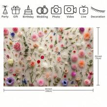 1PC Flower Backdrop Flag Background Props Wall Perfect For Living Room, Bedroom, Office, Birthday Anniversary And Home Decoration And Party Photo Background Easy To Use Outdoor Indoor. Multi-Size, Multi-Purpose Party Backdrop Cloth For Men And Women - Universal Decoration For All Seasons, Indoor And Outdoor Decoration, Photography Studio, Garden Decoration, Party Decoration And Phone Booth.