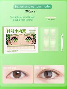 200片双眼皮贴，配1个涂抹工具，自然隐形双眼皮贴，提拉眼皮，超隐形仿生蜂窝设计，瞬间提拉眼部，适用于各种类型的单眼皮不对称，化妆，价格实惠，房间装饰，梳妆台，旅行，卧室，化妆配件，价格实惠，圣诞礼物，化妆品，化妆工具，便宜货，礼物，女士礼物，圣诞礼物 - 彩色 - 查看 7