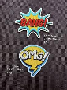2-3 pièces/set OMG ! POW ! Wow ! BAM ! Boom ! Game On Boom Bang Écusson brodé à repasser Bandes dessinées Pow Wow Kaboom Paroles drôles Lettre Applique Patch pour sac à dos veste en jean décoration été, école