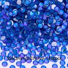 Cristales de ópalo de la serie cristalina - Gemas con piedras de imitación de 2-6.5 mm (0.0787-0.256") para pegar en ropa, decoración del hogar, arte de uñas, regalos de boda, aniversario y manualidades - 1440/288 piezas (Azul zafiro/Verde esmeralda/Amarillo ocaso/Magenta/Rosa intenso)