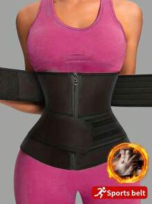 1pc Women Waist Trainer Belt - Waist Trimmer, Sauna Waist Cincher, Sports Waist Belt, Waist Trimmer, Slimming Belt, Abdominal Trainer Gym Accessories Black Spring - Black - View 8