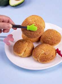 1 套 3 件不锈钢和硅胶冰块、食物、小吃、蛋糕、薯片夹，带 1 个可爱粉色棕榈形夹和不锈钢冰桶套装