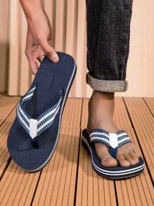 Men's Breathable Indoor Outdoor Wearable Slippers, Summer - Navy Blue - View 4